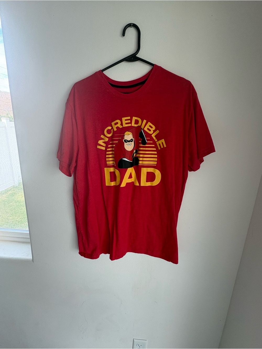 Incredible Dad Graphic Tee - Red Short Sleeve Shirt